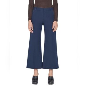 Frame Cropped Palazzo Trouser Pants - Women's Size 6 - Navy High Waist Gaucho